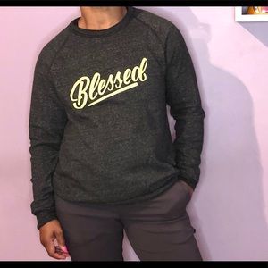 Risen Blessed Dark Heather Gray Sweatshirt, M